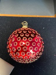 Jay Strongwater Holiday Ornament Hand Painted With Swarovski Crystals