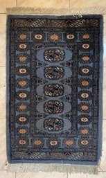 2 X 4 Pakistani Bakhara Rug In Moody Blue Tones