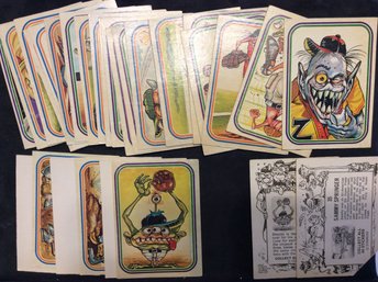 Large Lot Of 1973 Donruss Super Freaks Stickers - K