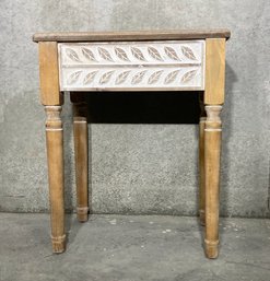 Nicely Carved Pine Accent Table