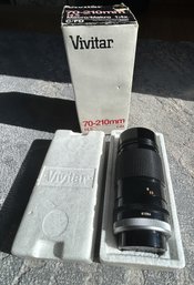 VIVITAR For CANON Cameras- 70-210mm F:4.5 Macro Zoom Lens With Box- Likely Never Used