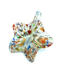 Murano Style Art Glass End Of Days Multicolor Flower Brooch
