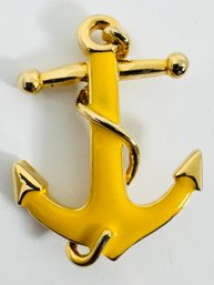 DANECRAFT YELLOW ENAMEL ANCHOR BROOCH