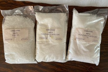 Three 1lb Bags Of Palm Stearic White Flake Wax A0012 By Candlewic - NEW