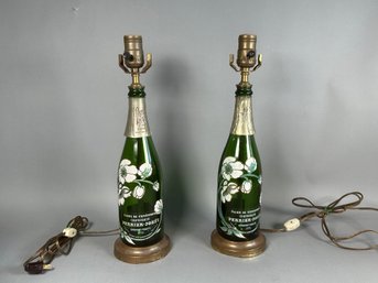 Art Nouveau French Style Perrier Jouet Champagne Bottle Lamps
