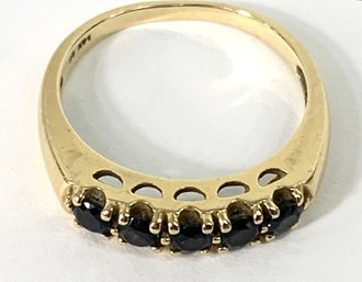 14K Gold Ring, Size 6 1/2 - Possible Sapphires - 1.9 GROSS DWT