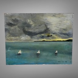 Vintage Signed Varian - Sykes Sailboat Painting