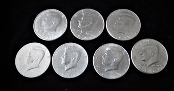 7 U.S. Kennedy Half Dollars, 1990-2016