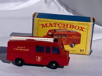 Collector's Grade 1960S MATCHBOX DIECAST CAR- #57 LAND ROVER FIRE TRUCK