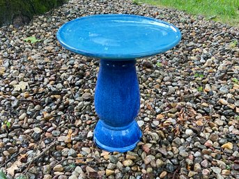 Blue Ceramic Bird Bath