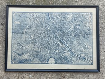 Framed Map Of Paris