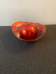 Multi Colored Bowl And Ball Decor