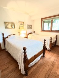 Pair Sweet Cannon Ball Country Style Twin Beds