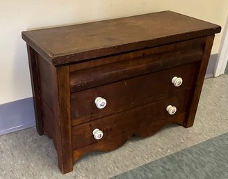 Small Tabletop Cabinet Full Of Sewing Notions