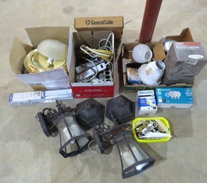Misc. Electrical Lot Includes Outdoor Fixtures, Bulbs & Lots More