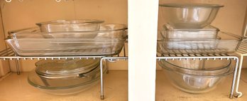 12 Vintage Glass Baking Pans & Mixing Bowls, Mostly Pyrex