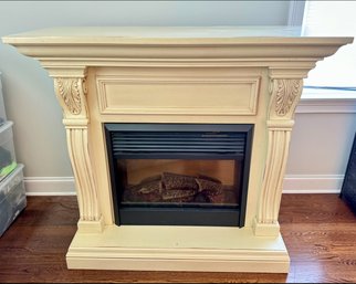 A Symphony Electric Fireplace In Ivory Color