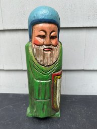 Folk Art Hand Crafted Figural Wooden Folding Container - Great For Hiding Small Items