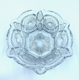 1906 Cannonball Pinwheel Scalloped Edge Bowl By US Glass