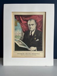 Lithograph Print Of Franklin D Roosevelt