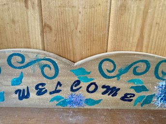 Hand Painted Wooden Welcome Sign