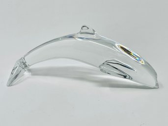 Baccarat Dolphin Playing Crystal Figurine