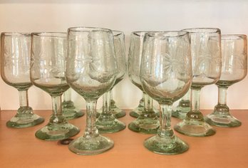 Twelve Hand Blown Wine Glasses