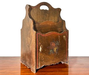 A Vintage Scrolled Wood Magazine Rack