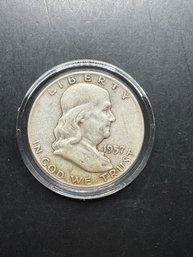 1957-D Silver Benjamin Franklin Half Dollar