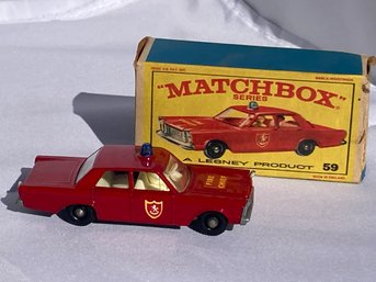 Collectors Grade 1960S MATCHBOX DIECAST CAR- #59 FIRE CHIEF CAR