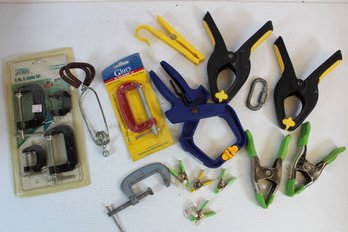 Mixed Lot Of New & Lightly Used C Clamps, Pinch Clamps And More