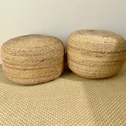 A Pair Of Organic Seagrass Poofs