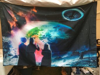 Vintage New Old Stock Sealed Liz Uzi Vert 'eternal Atake' Silk / Satin 60' X 40' Poster Tapestry