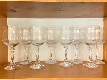 Eight Crystal Wine Glasses