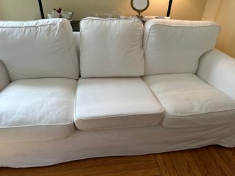 3 Cushion White Sofa