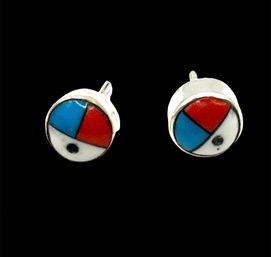 Vintage Sterling Silver Zuni Post Stud Earrings