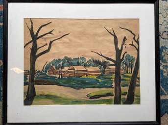 Jak Orton 42 Original Watercolor Painting Matted Framed 31x26