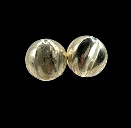 Vintage Sterling Silver Divot Round Stud Earrings