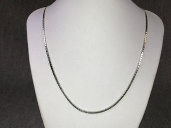 Fantastic Like New 24' STERLING SILVER / 925 Flat Box Chain Necklace - Unisex - VERY Nice Looking Piece