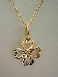 14K GOLD 4 LEAF CLOVER NECKLACE