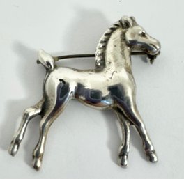 VINTAGE STERLING SILVER HORSE COLT BROOCH