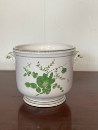 Tiffany Green Floral Bouquet Cache Pot - Made In Italy