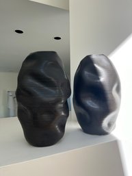 A Pair Of Simon Pierce Ceramic Free Form Vases