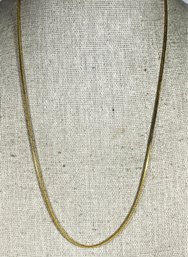 Never Worn, Gold Over Sterling Silver Slinky Chain Necklace 17' Long.