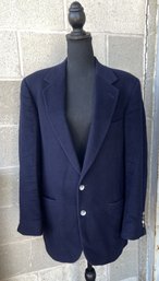 Vintage Bill Blass Navy Pure Cashmere Two Button Blazer