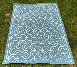 Riviera Light Blue And White Outdoor Area Rug