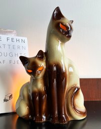 Vintage Mid Century 1950's Siamese Cat Television Lamp By Kron