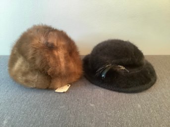 Vintage Fur Hats Lot Of 2