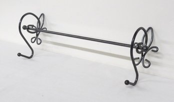 Pewter Finish Fancy Kitchen Or Bathroom Towel Wall Mount Rack