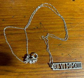 Sterling Roman Numeral Pendant With Sterling Silver Chain